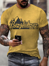 Herren Berg führer bedrucktes Kurzarm-T-Shirt zartstils